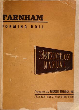 Farnham forming roll, instruction manual