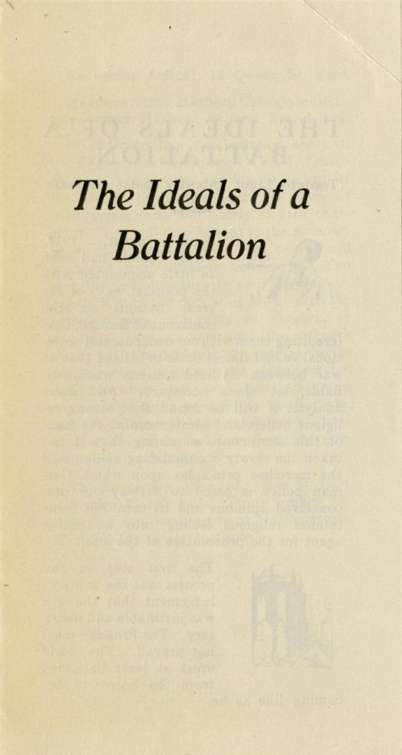 The ideals of a battalion