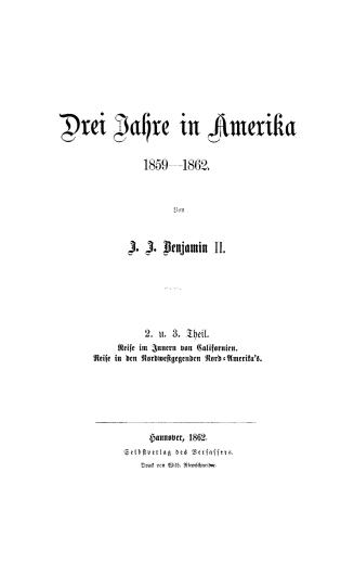 Drei Jahre in Amerika, 1859-1862