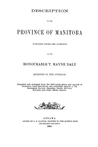 Description of the province of Manitoba