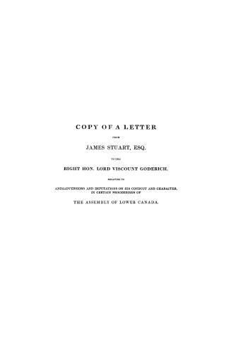 Copy of a letter from James Stuart, esq