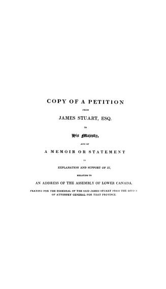 Copy of a petition from James Stuart, esq