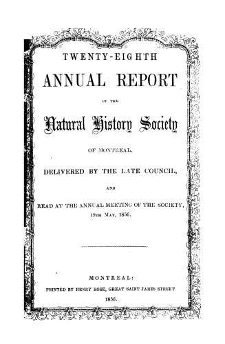 Annual report of the Natural History Society of Montreal