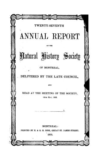 Annual report of the Natural History Society of Montreal