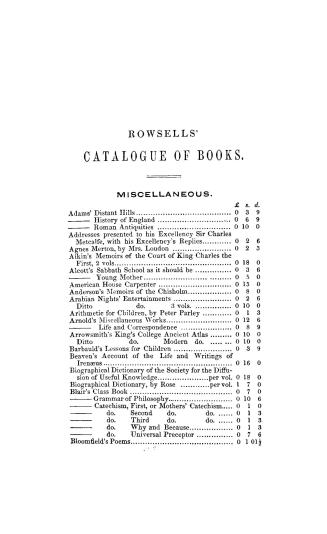 Catalogue of books