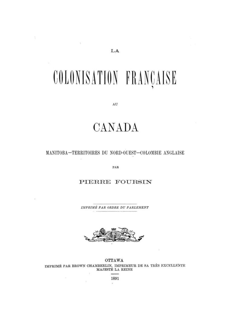 La colonisation française au Canada