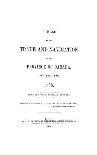 Tables of the trade and navigation of the Province of Canada for the year