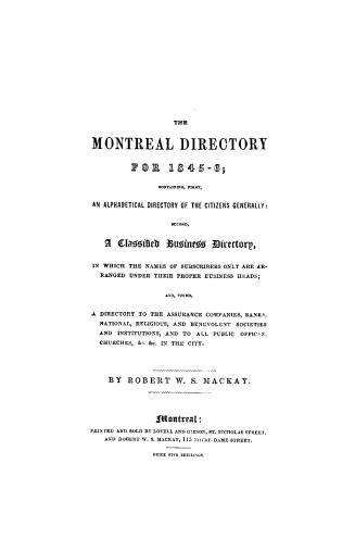 Mackay's Montreal directory for