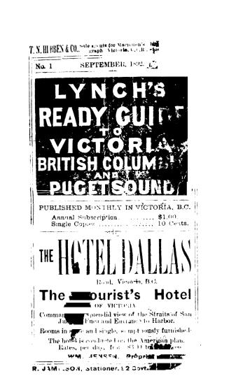 Lynch's ready guide containing railway, steamer, stage and ocean steamship time table and a general directory to Victoria, British Columbia and Puget Sound