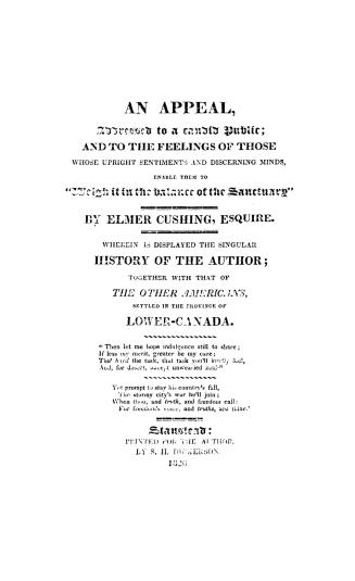 An appeal addressed to a candid public, and to the feelings of those whose upright sentiments and discerning minds enable them to ''weigh it in the ba(...)