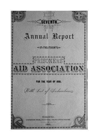 Annual report of the Toronto Prisoners' Aid Association for the year