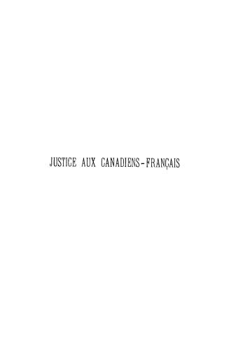 Justice aux Canadiens-français! à Mr. le Baron Pierre de Coubertin