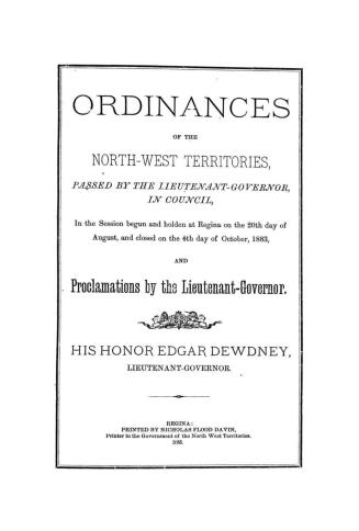 Ordinances of the North-west Territories