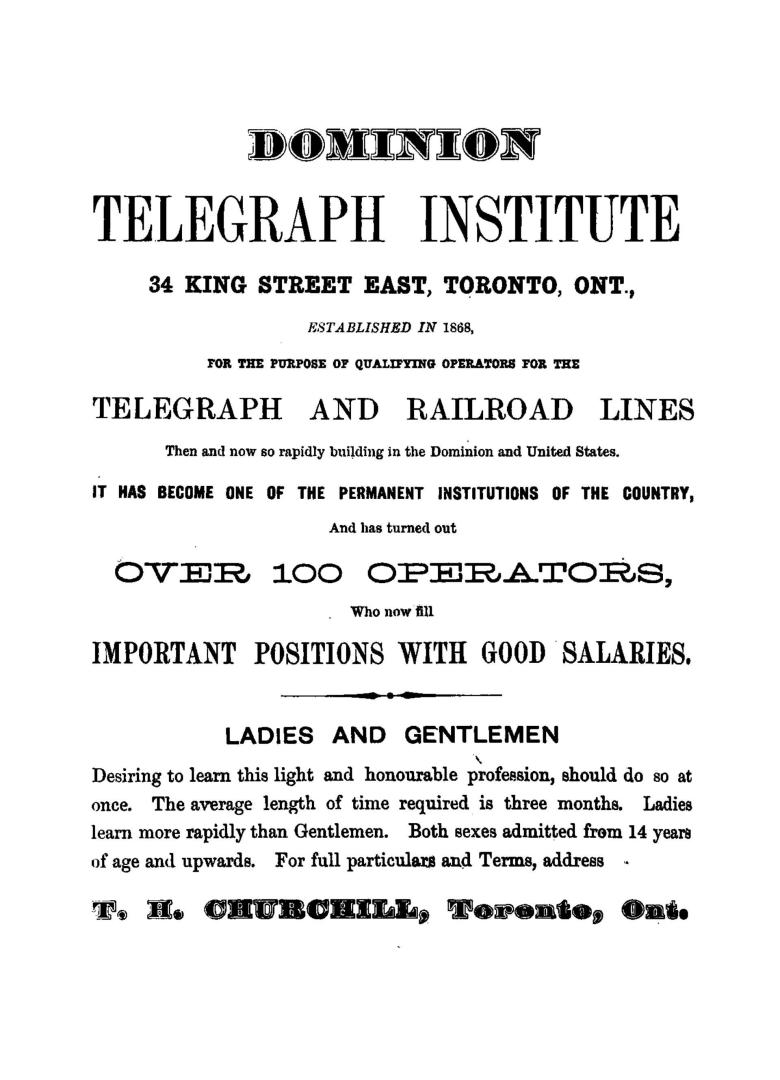 Everybody's hand book. Hendley's Toronto and Dominion ABC railway, omnibus, street railway, steam navigation, time tables, post office and general gui(...)