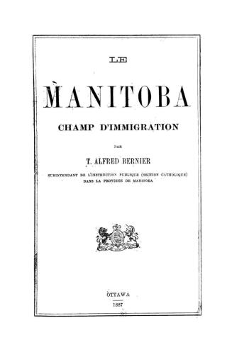 Le Manitoba, champ d'immigration