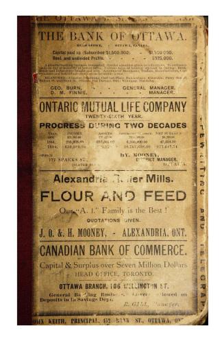 Union publishing company's Farmers and business directory for the counties of Carleton, Dundas, Glengarry, Grenville, Lanark, Leeds, Prescott, Russell and Stormont