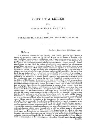 Copy of a letter from James Stuart, esq