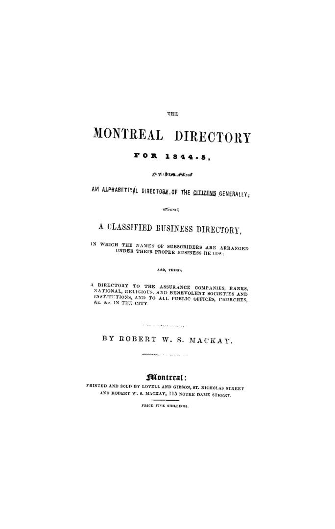 Mackay's Montreal directory for