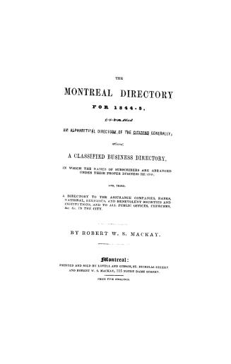 Mackay's Montreal directory for