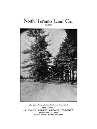 North Toronto Land Co. (Limited) : capital stock, $40,000.00. Incorporated May, 1905...