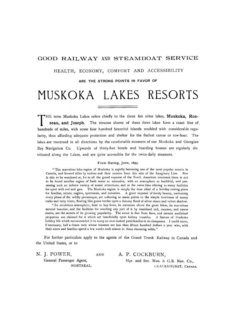 Picturesque views and maps of the Muskoka Lakes Canada