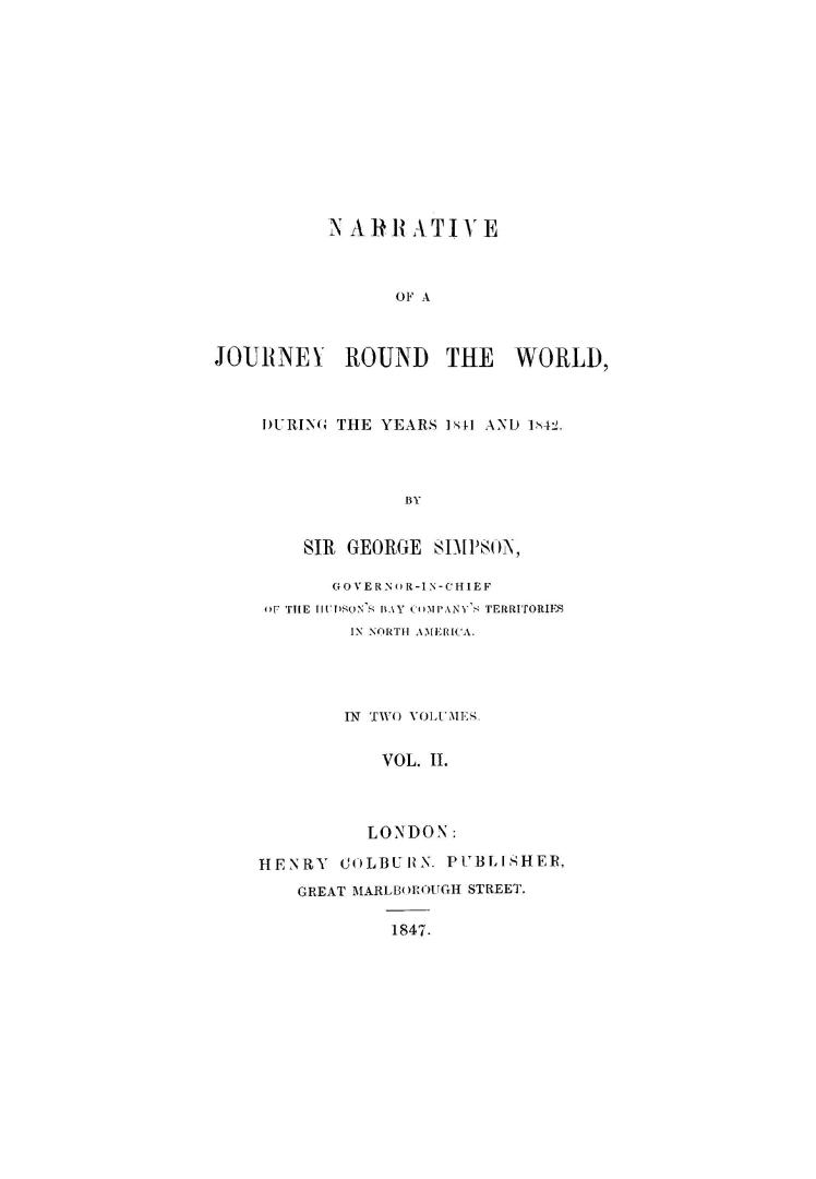 Narrative of a journey round the world, during the years 1841 and 1842