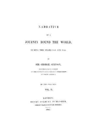 Narrative of a journey round the world, during the years 1841 and 1842