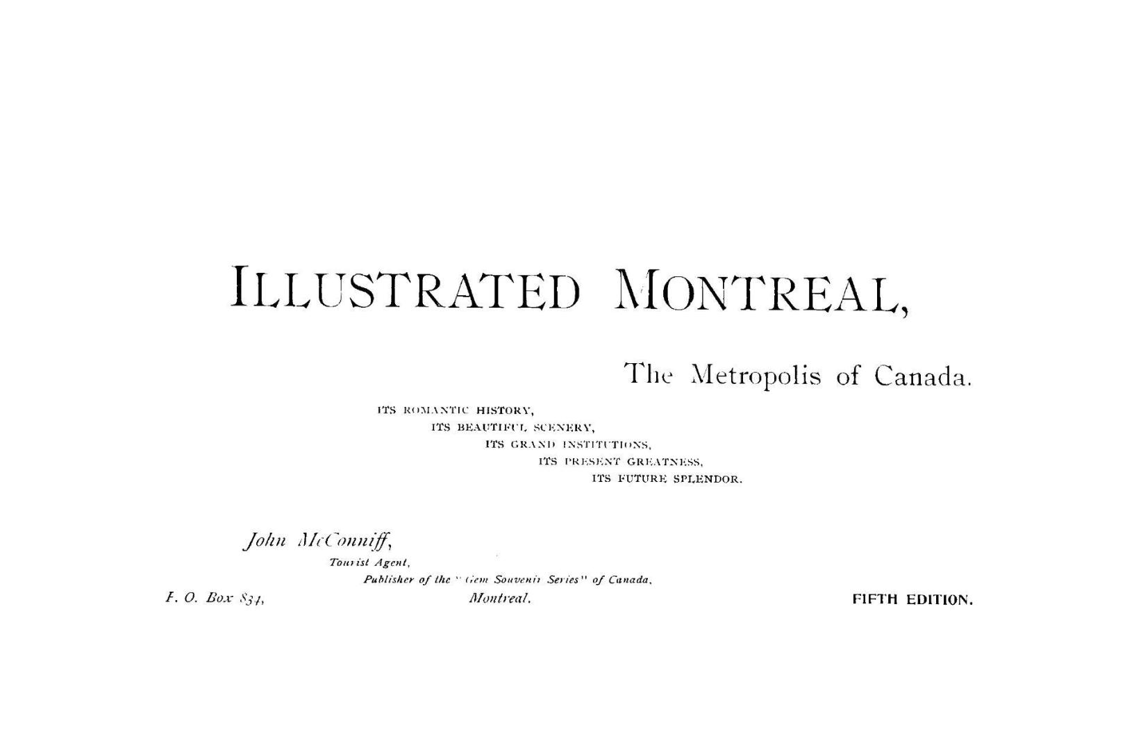 Illustrated Montreal, the metropolis of Canada