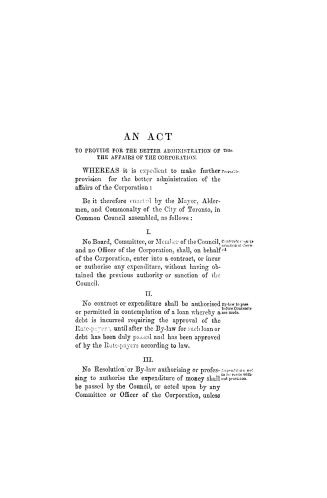An act to provide for the better administration of the affairs of the corporation