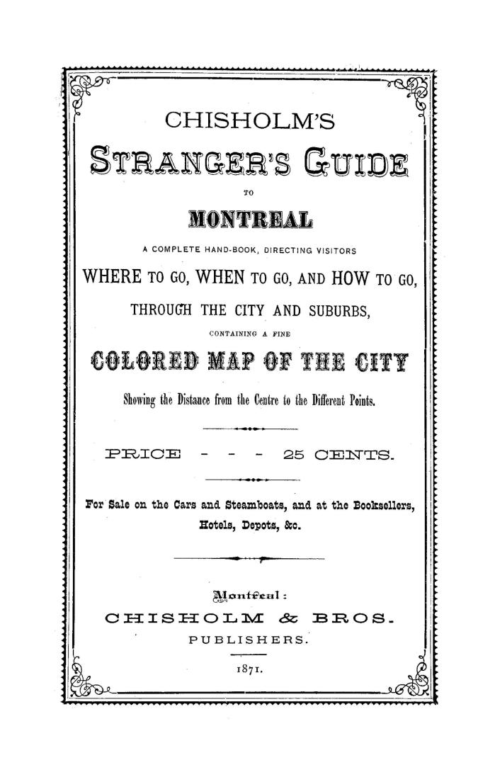 Chisholm's stranger's guide to Montreal