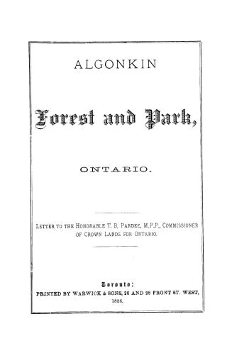 Algonkin Forest and Park, Ontario