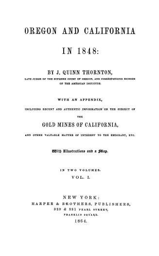 Oregon and California in 1848 (v