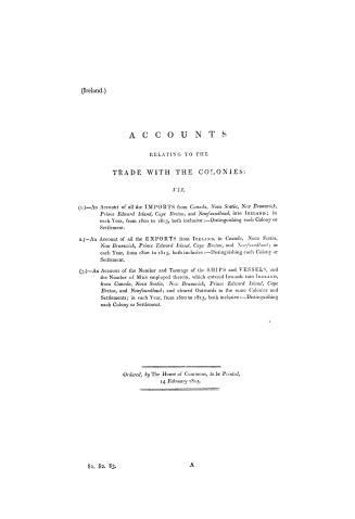 Accounts relating to the trade with the colonies