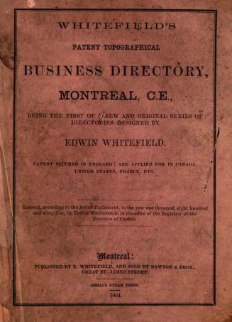 Whitefield's patent topographical business directory, Montreal, C