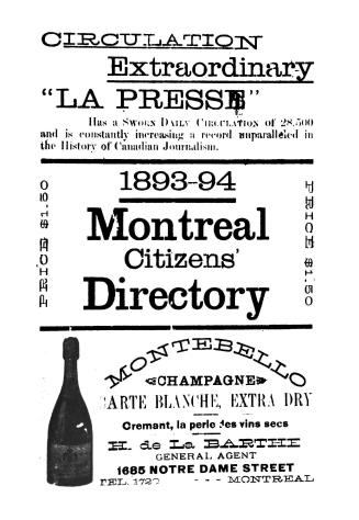 The Montreal citizens' directory, 1893-1894