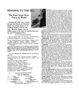 Richelieu & Ontario Navigation Co.. : From Niagara to the sea via Toronto, Rochester, 1000 Islands, rapids, Montreal, Quebec and Saguenay