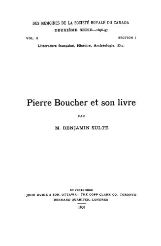 Boucher, Pierre, 1622-1717