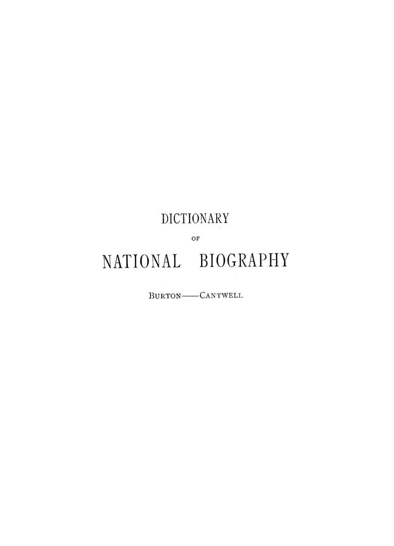 Dictionary of national biography (volume 8: Burton - Cantwell)