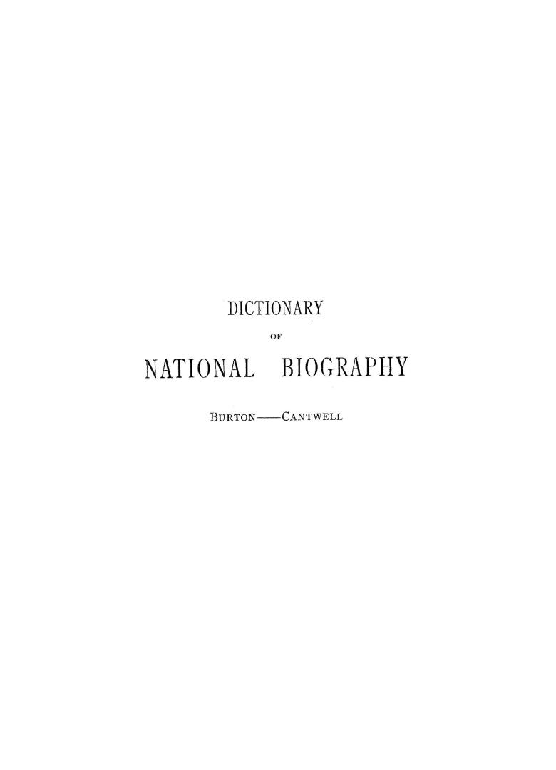 Dictionary of national biography (volume 8: Burton - Cantwell)