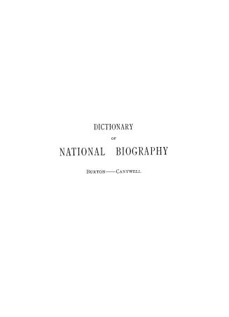 Dictionary of national biography (volume 8: Burton - Cantwell)