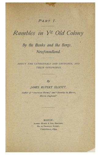 Rambles in ye old colony by the banks and the bergs, Newfoundland