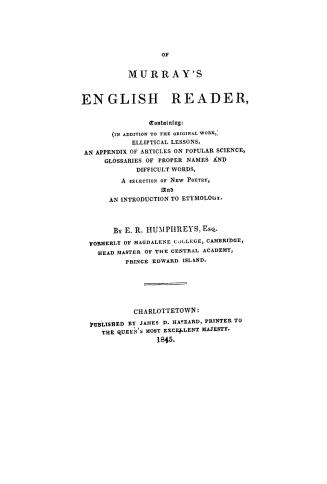 A New edition of Murray's English reader