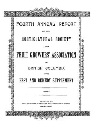 Annual report of the Horticultural Society and Fruit Growers' Association of British Columbia