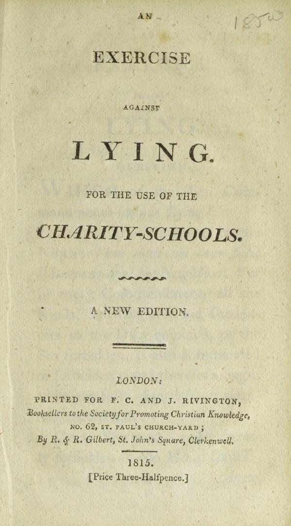 An exercise against lying : for the use of the charity-schools.