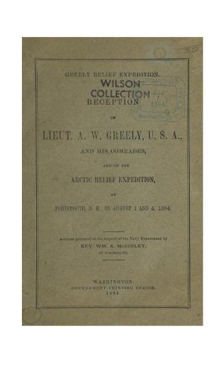 Reception of Lieut. A. W. Greely, U.S.A., and his comrades,
