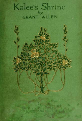 Green cloth cover depicting a green tree with golden fruit.