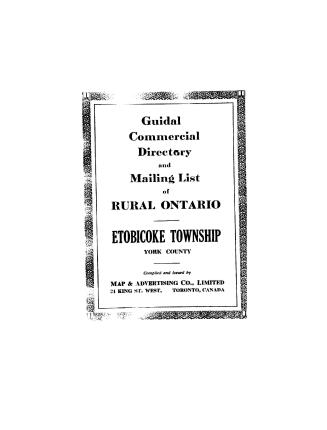Guidal commercial directory and mailing list of rural Ontario