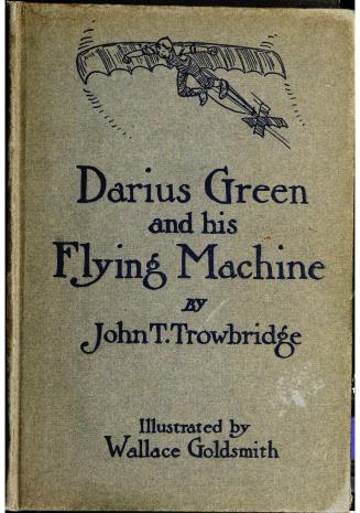 Book cover: Illustration of a boy with wings strapped to his arms and a propeller behind him.