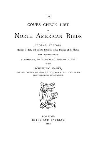 The Coues check list of North American birds