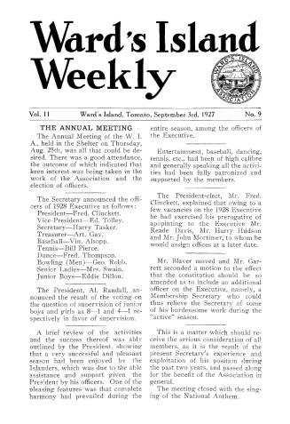 Ward's Island weekly, 1927-09-03